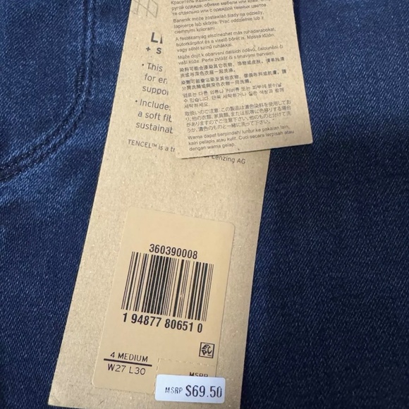Levi's Women's Shaping Leggings Dark Blue Hypersoft Super Skinny Size 27 (US 4) - Picture 5 of 5